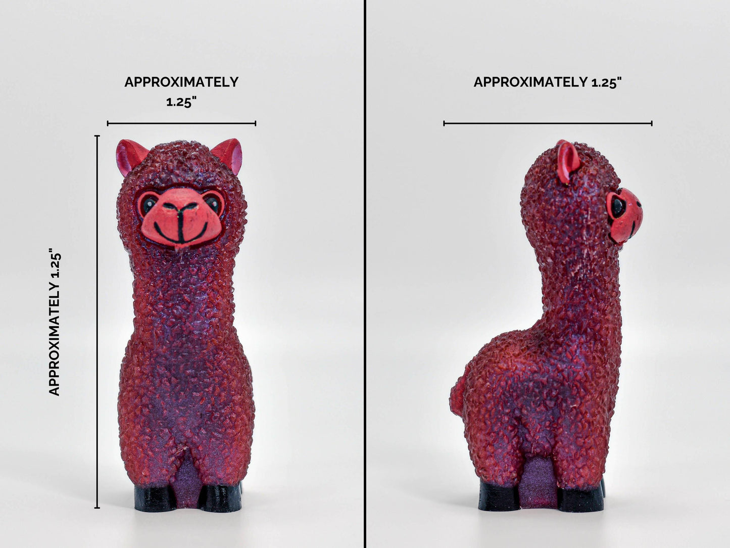 Beautiful Burgundy and Red Resin Alpaca Handmade and Unique Gift