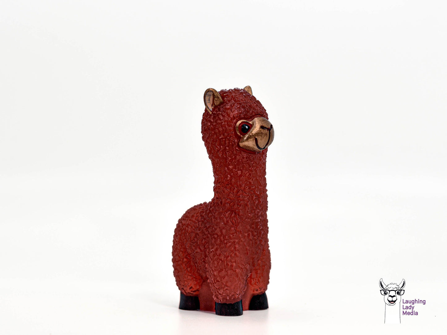Handmade Resin Llama Rustic Red Alpaca Figurine for Home Décor