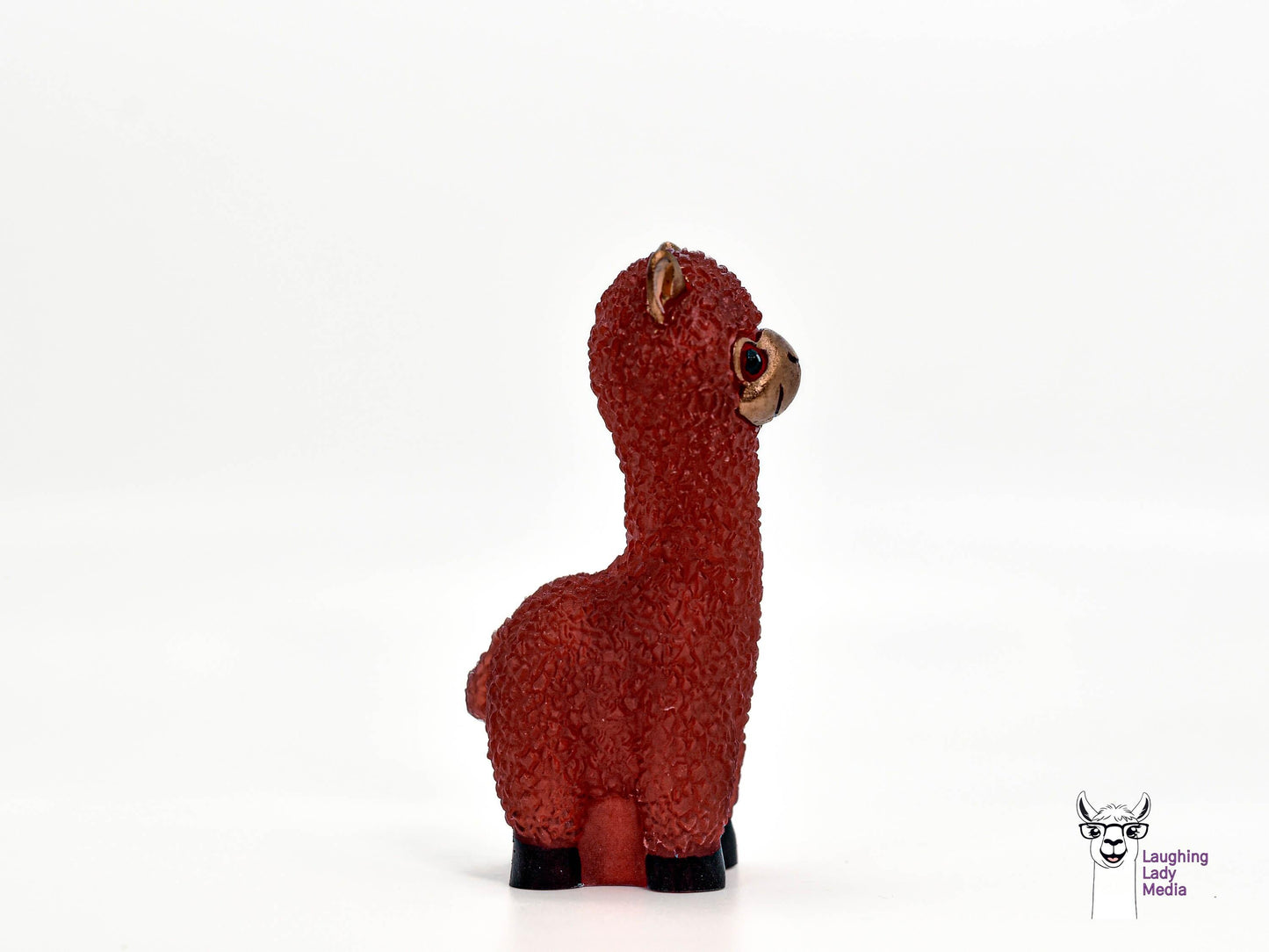 Handmade Resin Llama Rustic Red Alpaca Figurine for Home Décor