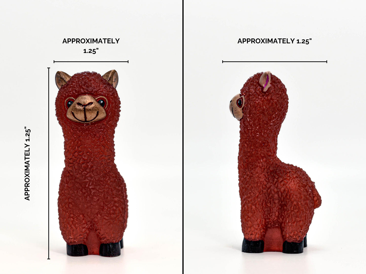 Handmade Resin Llama Rustic Red Alpaca Figurine for Home Décor