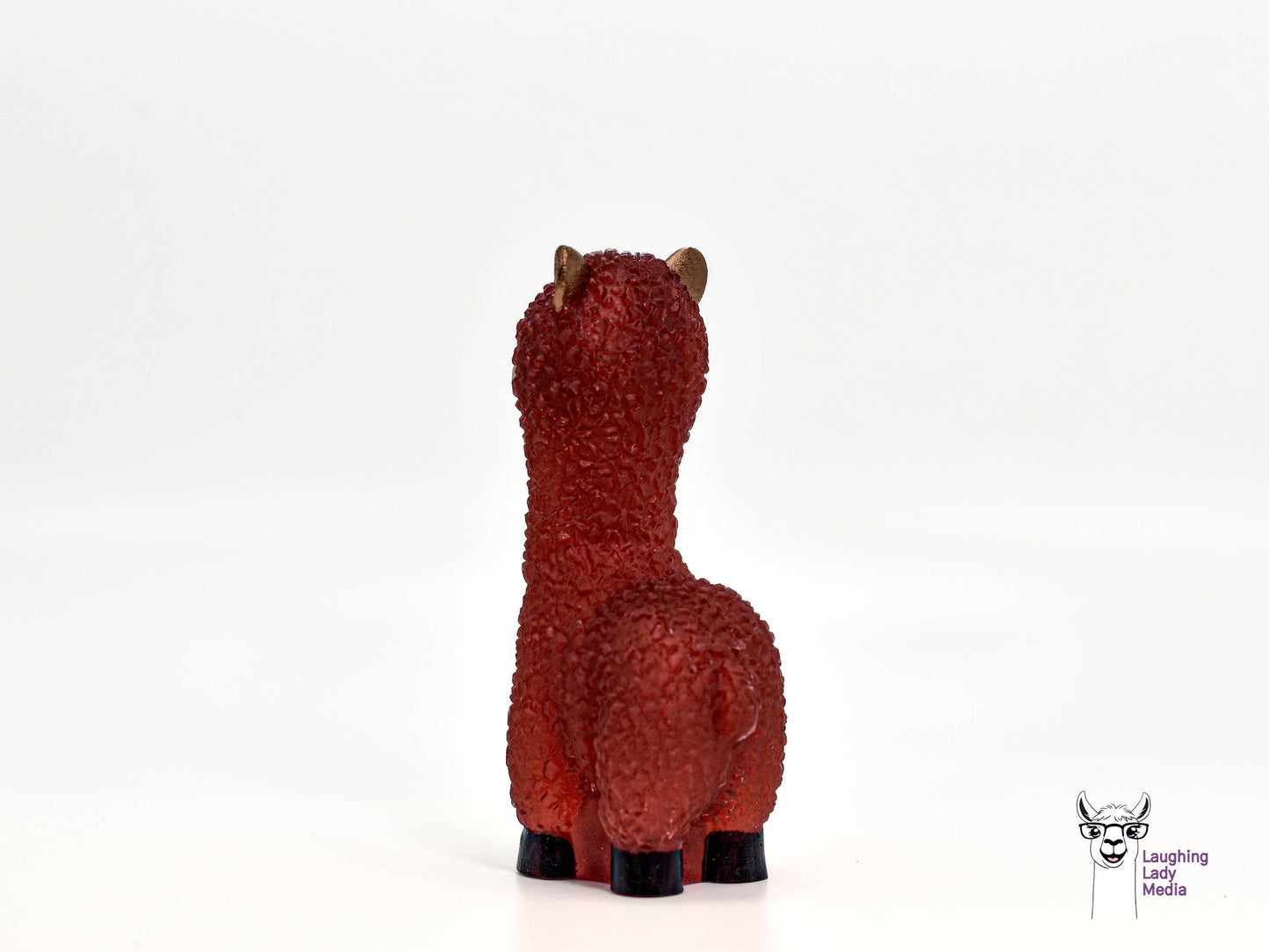 Handmade Resin Llama Rustic Red Alpaca Figurine for Home Décor