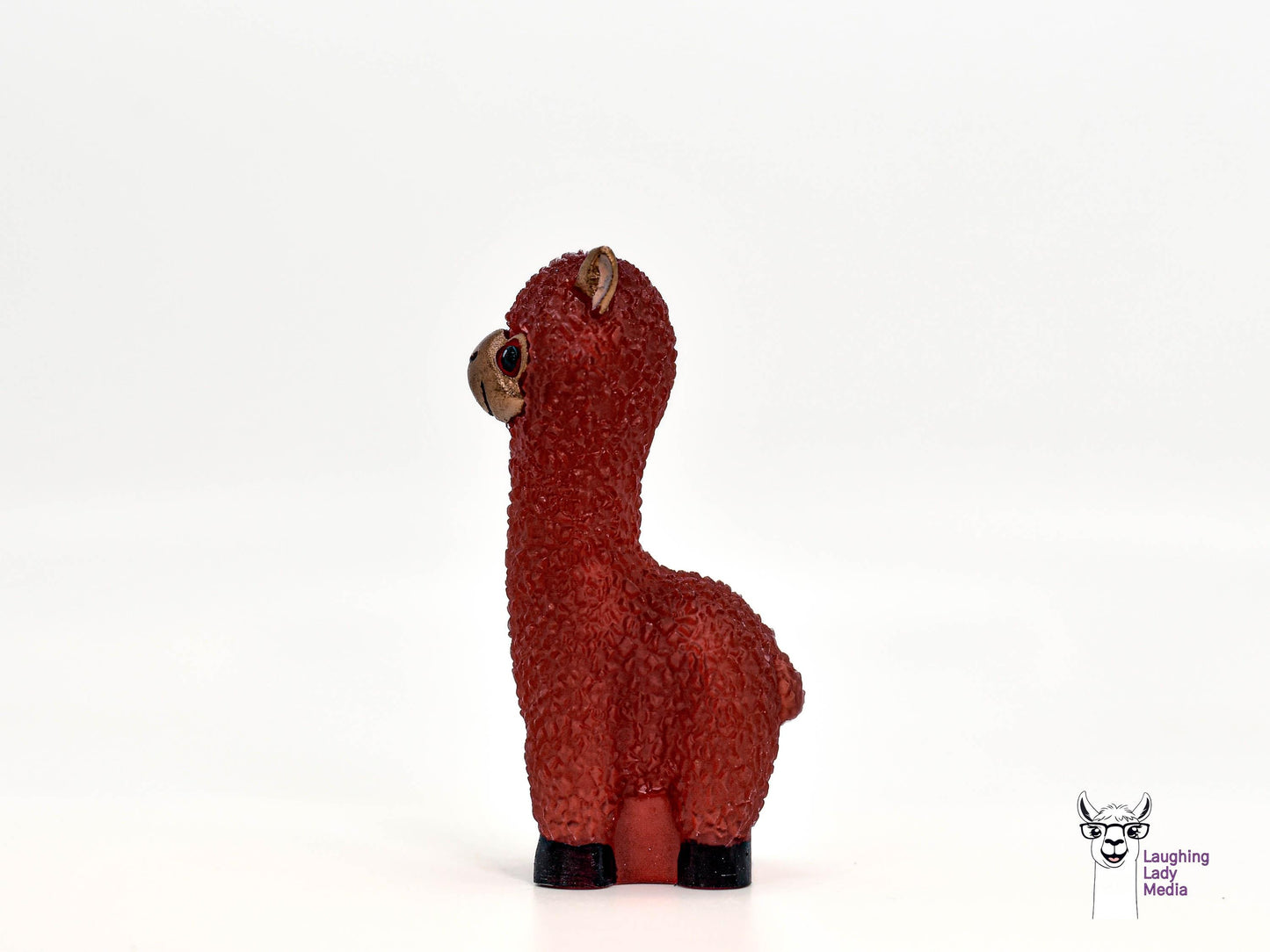 Handmade Resin Llama Rustic Red Alpaca Figurine for Home Décor