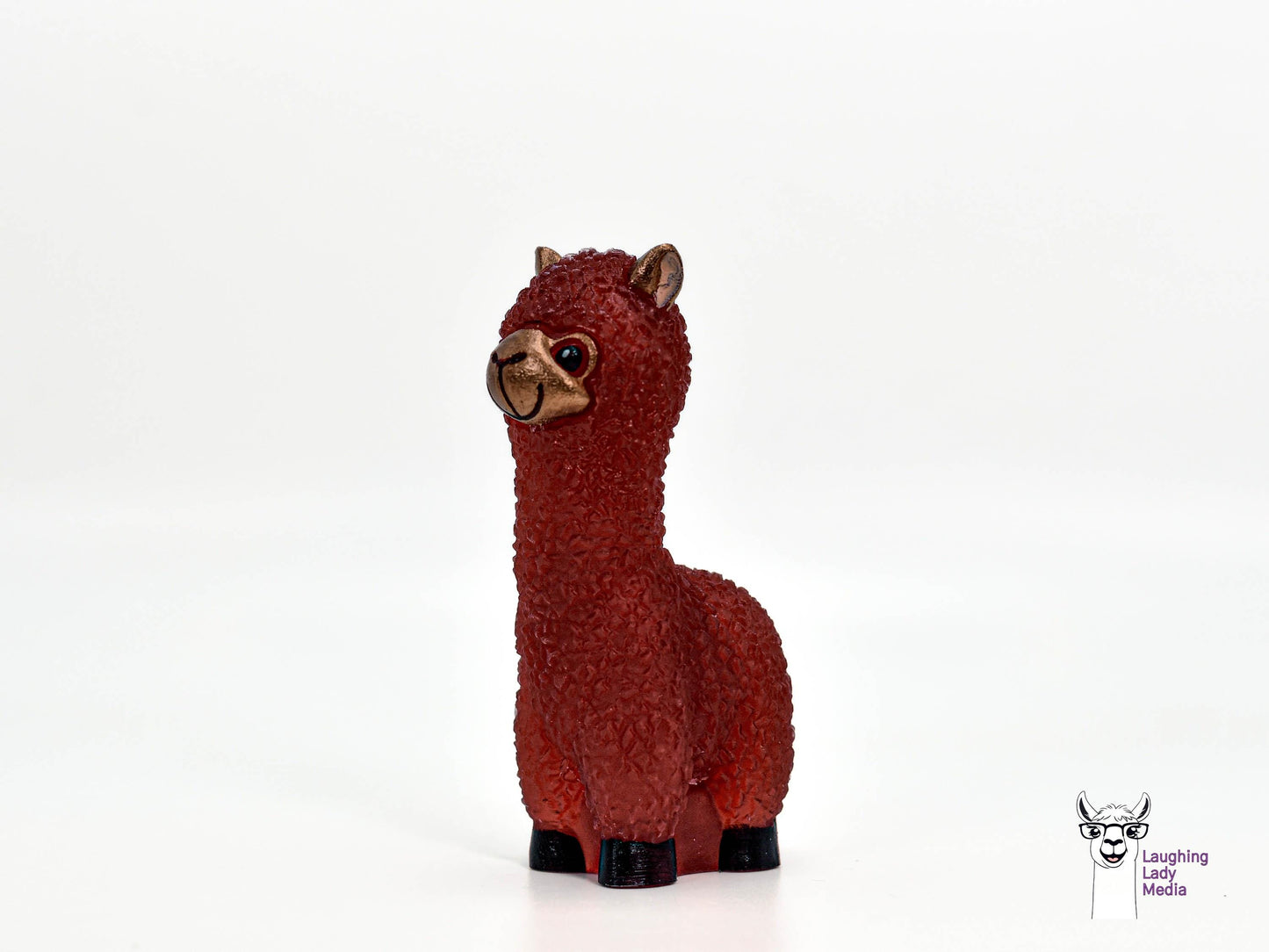 Handmade Resin Llama Rustic Red Alpaca Figurine for Home Décor