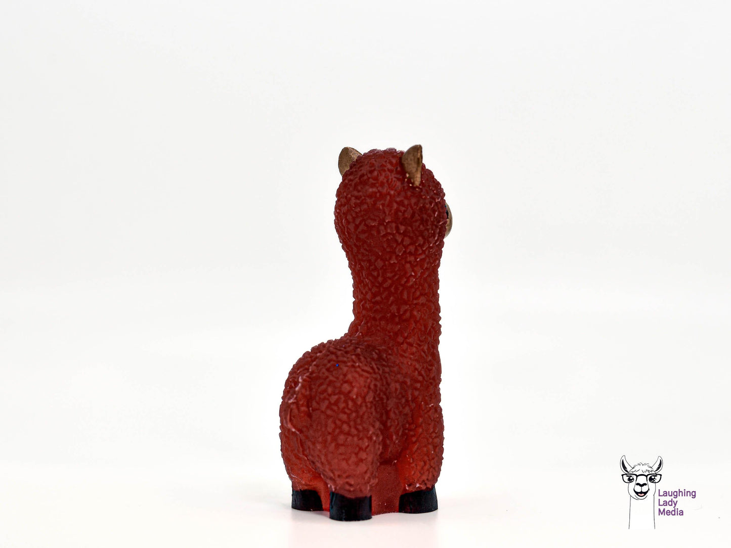 Rustic Red Resin Alpaca Cute Hand-Painted Llama Gift Idea