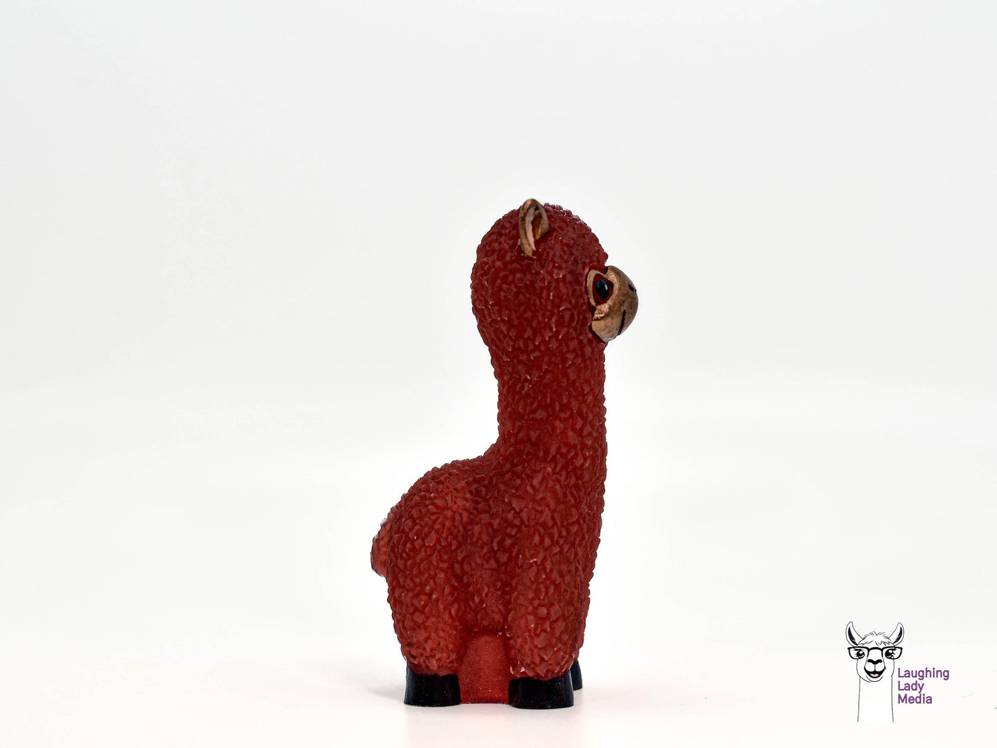 Rustic Red Resin Alpaca Cute Hand-Painted Llama Gift Idea