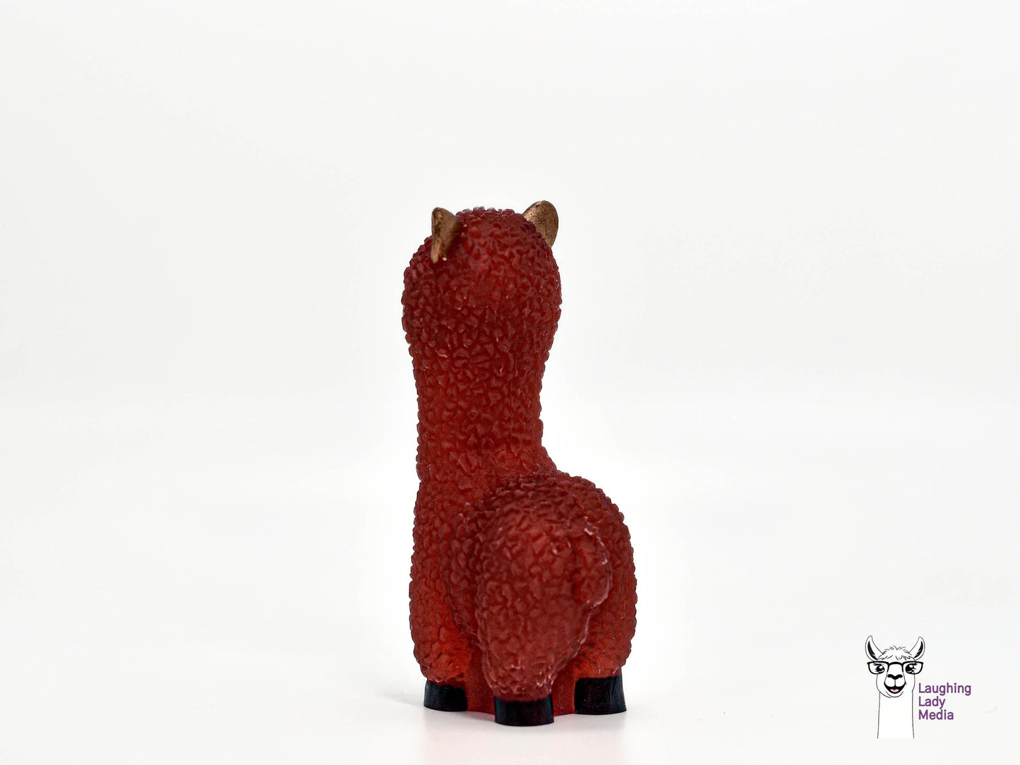 Rustic Red Resin Alpaca Cute Hand-Painted Llama Gift Idea