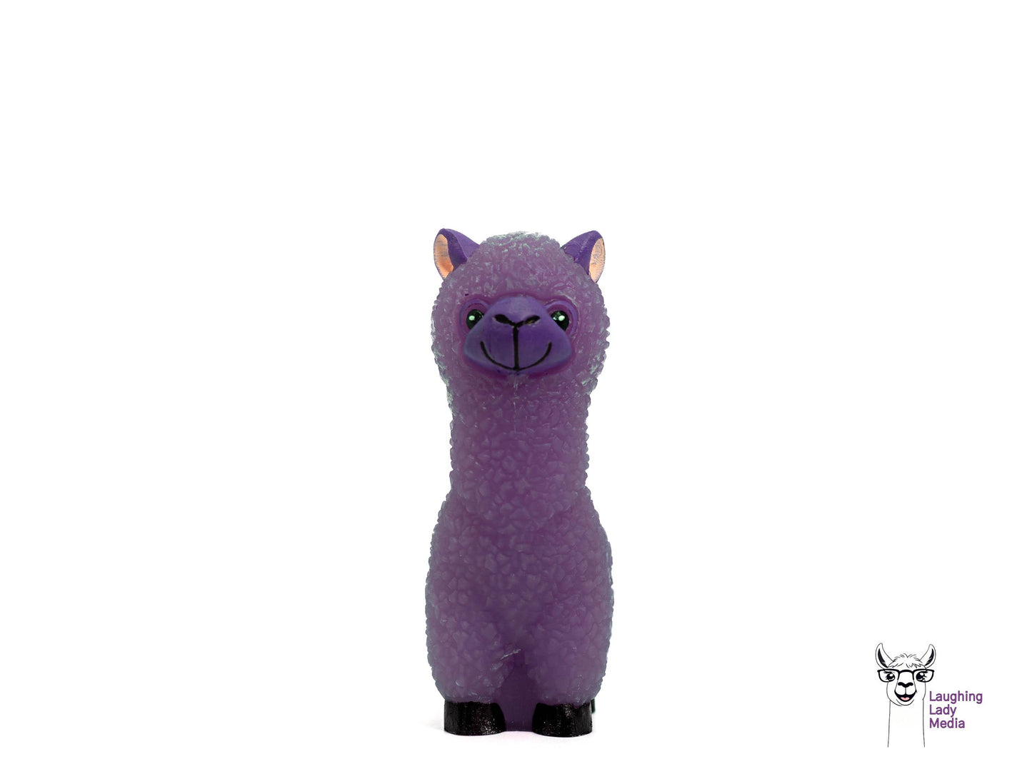 One-of-a-Kind Purple Resin Llama Adorable Hand-Painted Alpaca Figurine
