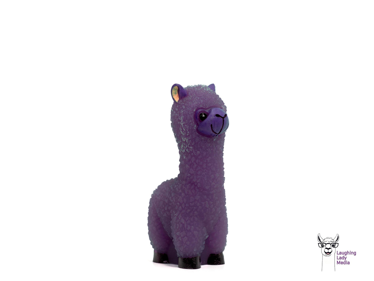One-of-a-Kind Purple Resin Llama Adorable Hand-Painted Alpaca Figurine