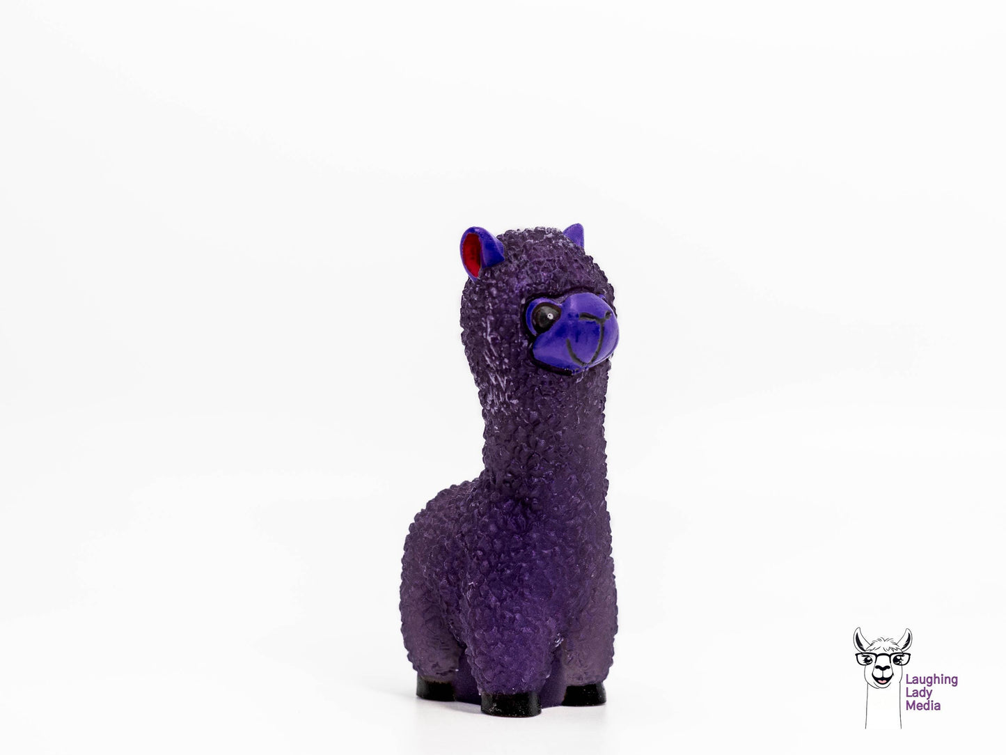 Hand-Painted Purple Blue-ish Resin Llama Unique, Colorful, and Adorable Alpaca Gift