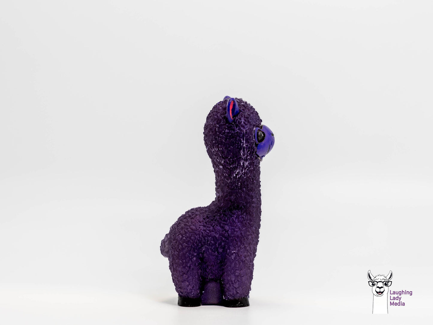 Cute Purple Resin Alpaca Handmade Colorful Llama Home Décor Accent