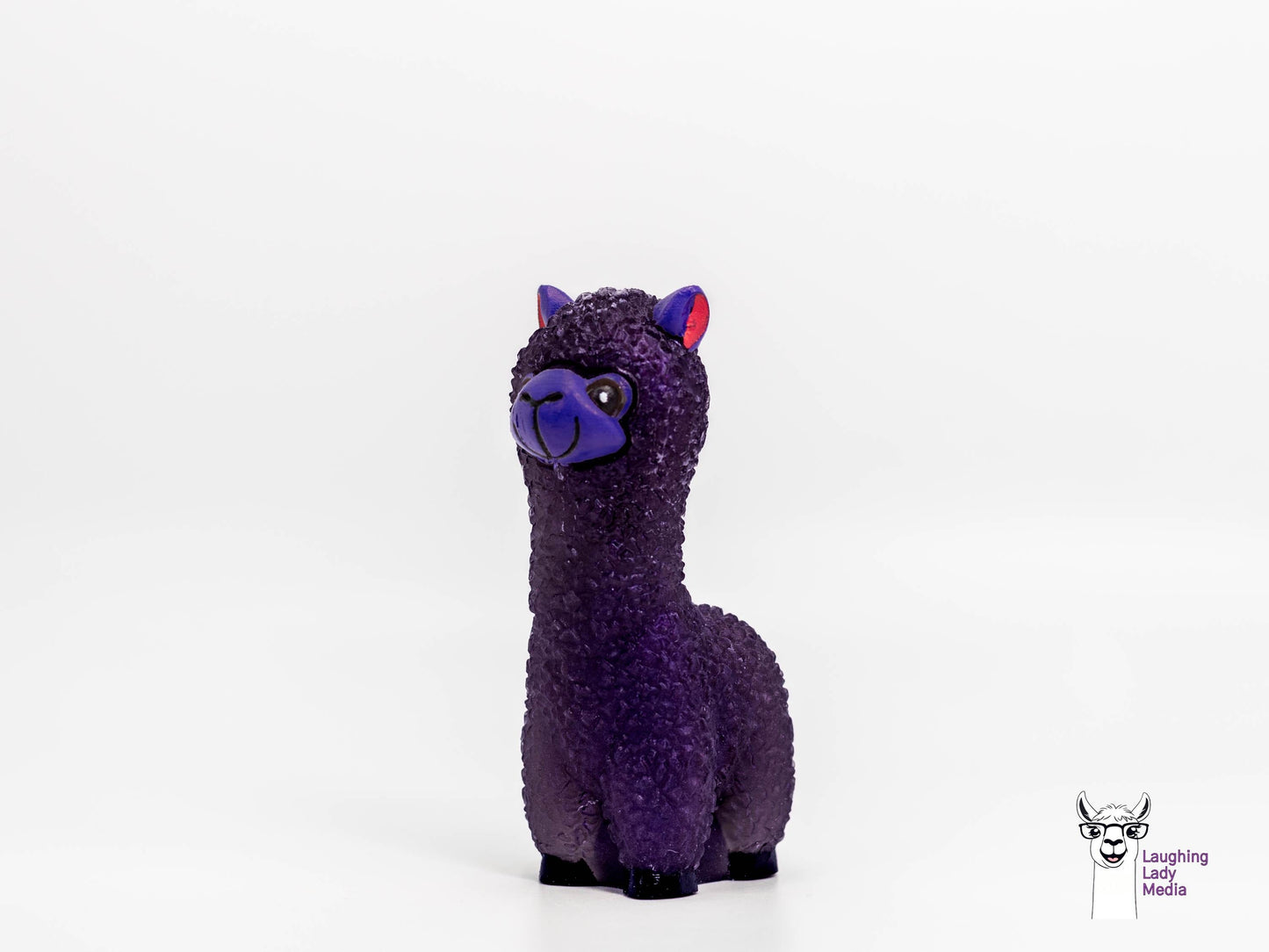 Cute Purple Resin Alpaca Handmade Colorful Llama Home Décor Accent