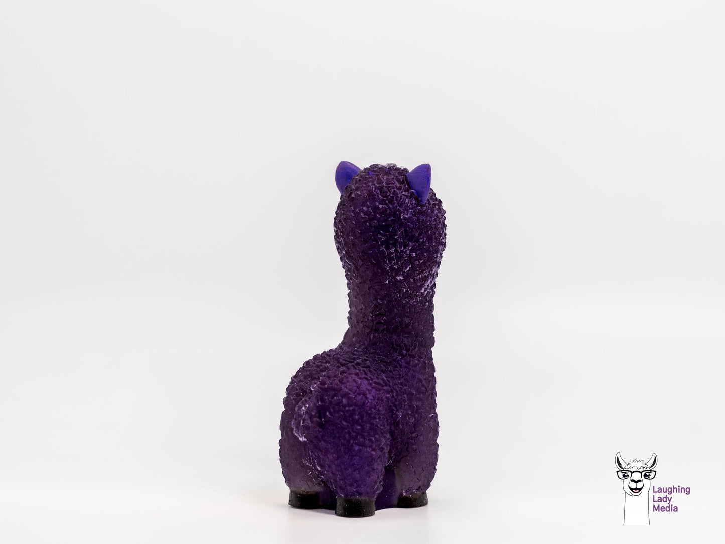 Hand-Painted Purple Blue-ish Resin Llama Unique, Colorful, and Adorable Alpaca Gift