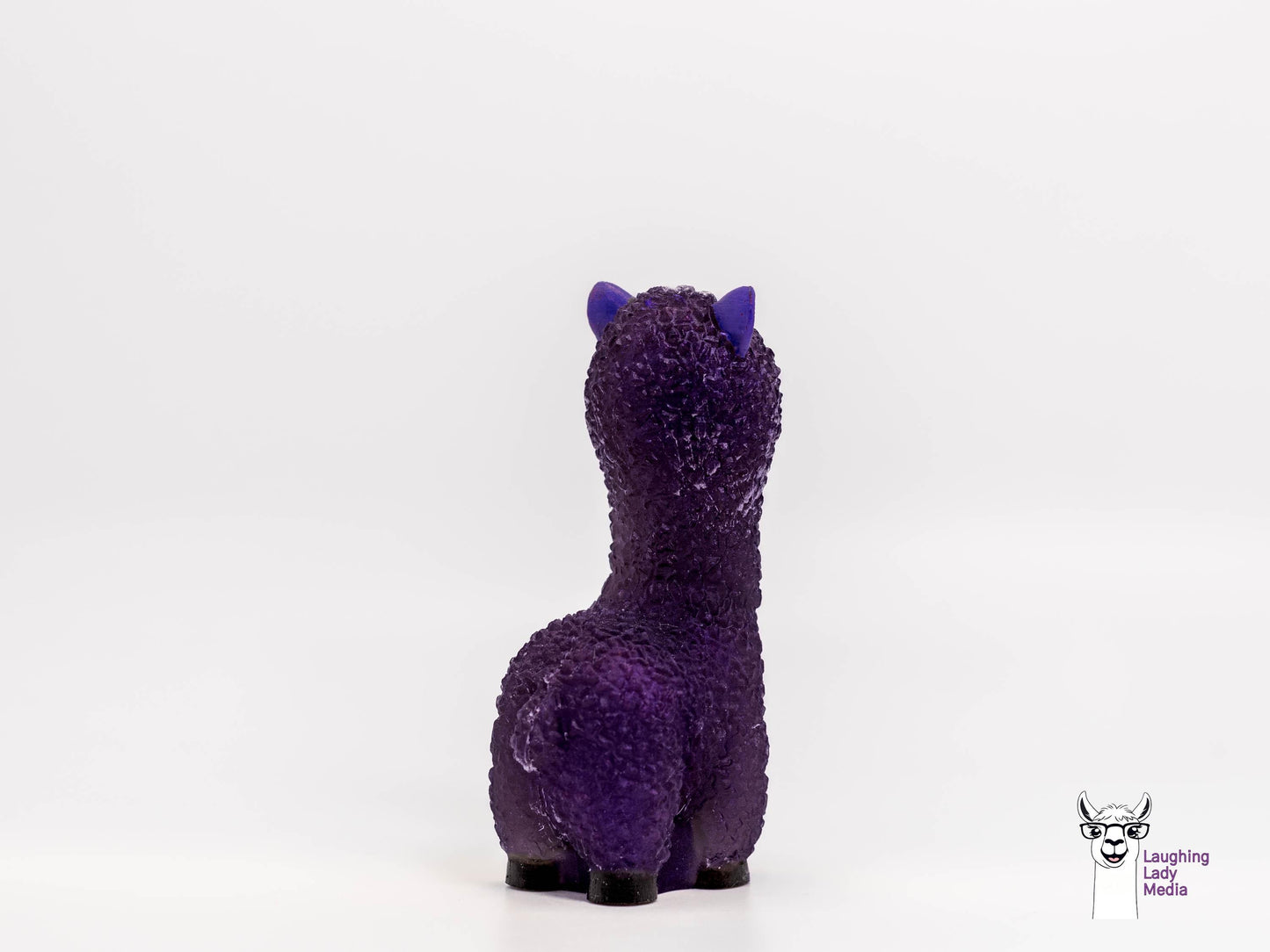 Cute Purple Resin Alpaca Handmade Colorful Llama Home Décor Accent