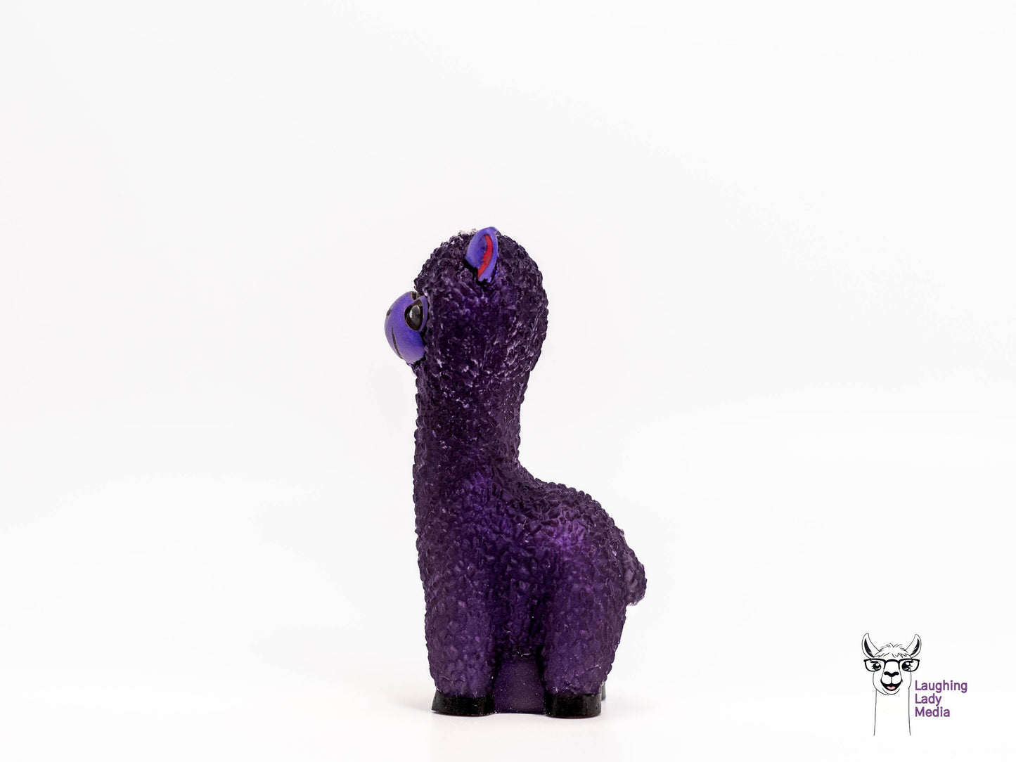 Cute Purple Resin Alpaca Handmade Colorful Llama Home Décor Accent