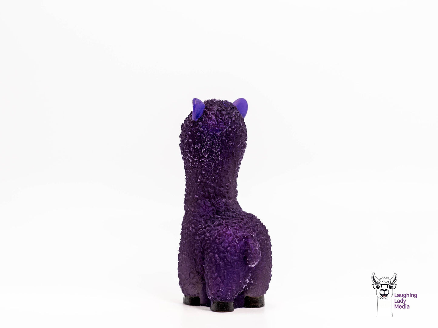 Cute Purple Resin Alpaca Handmade Colorful Llama Home Décor Accent