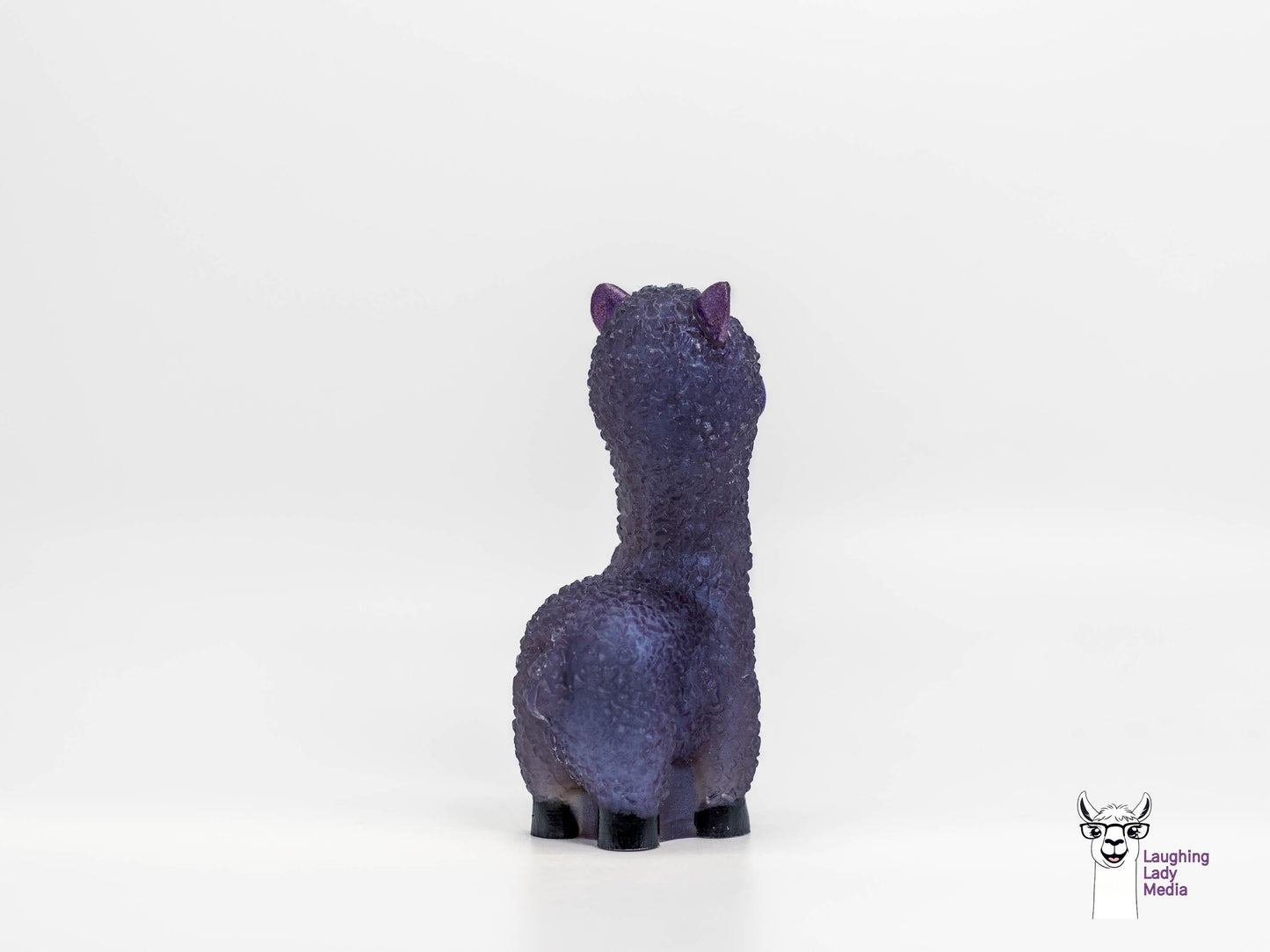 Cute Purple Resin Alpaca Handmade Colorful Llama Home Décor Accent