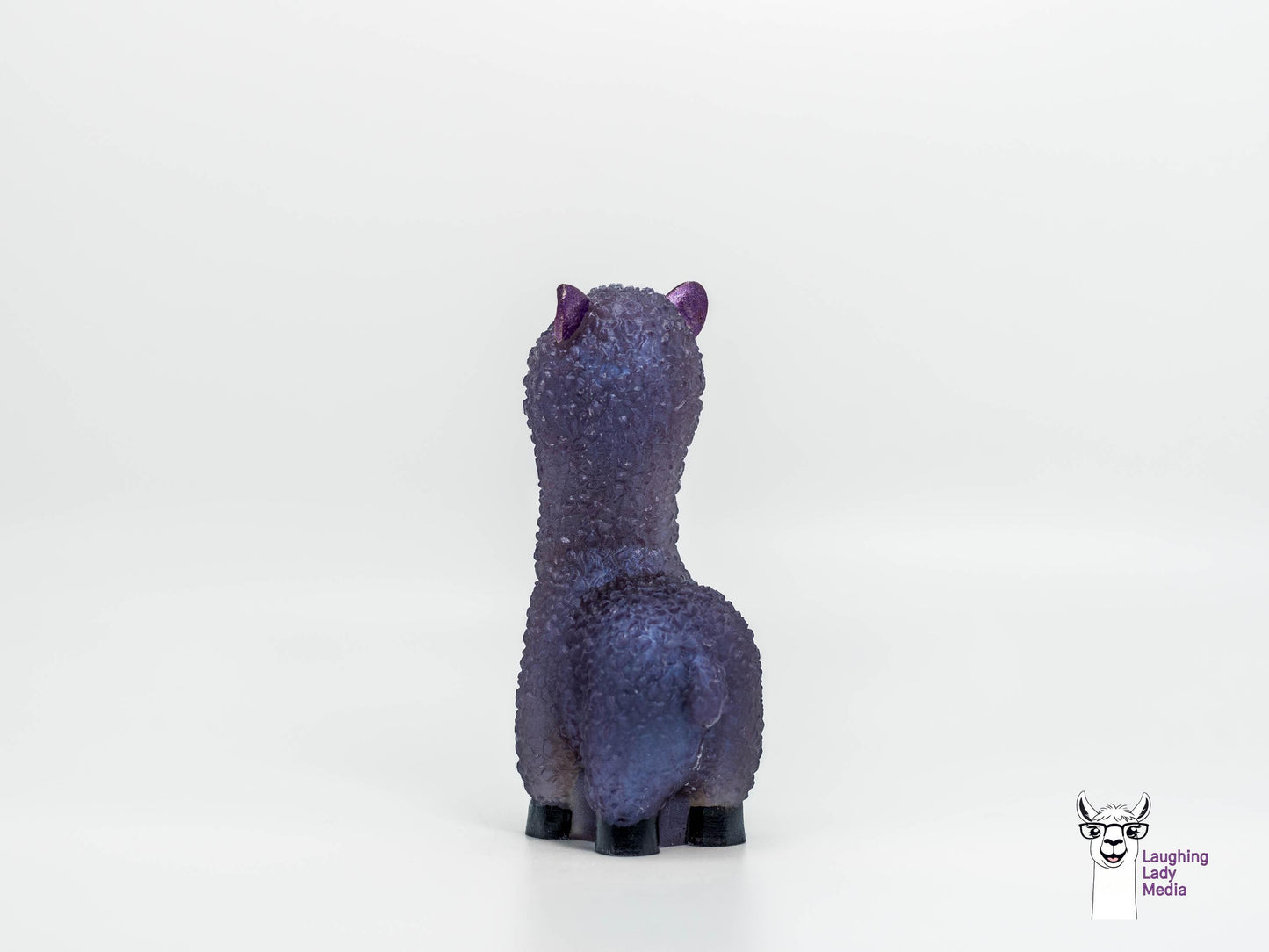 Cute Purple Resin Alpaca Handmade Colorful Llama Home Décor Accent