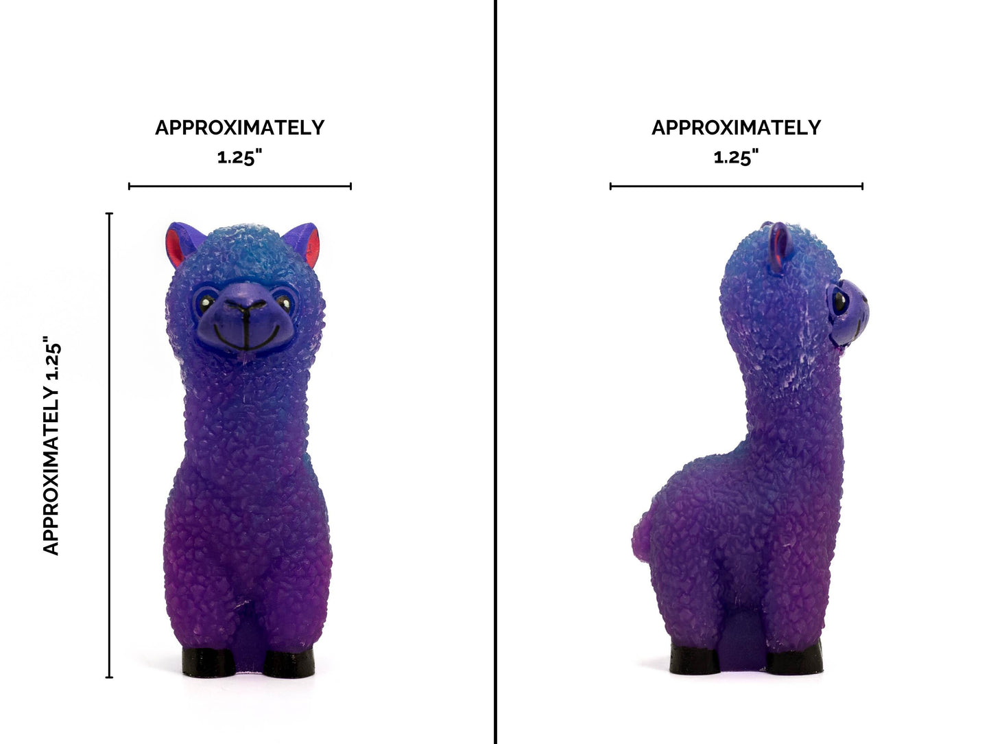 One-of-a-Kind Purple and Blue Alpaca Figurine Handmade Resin Llama Gift