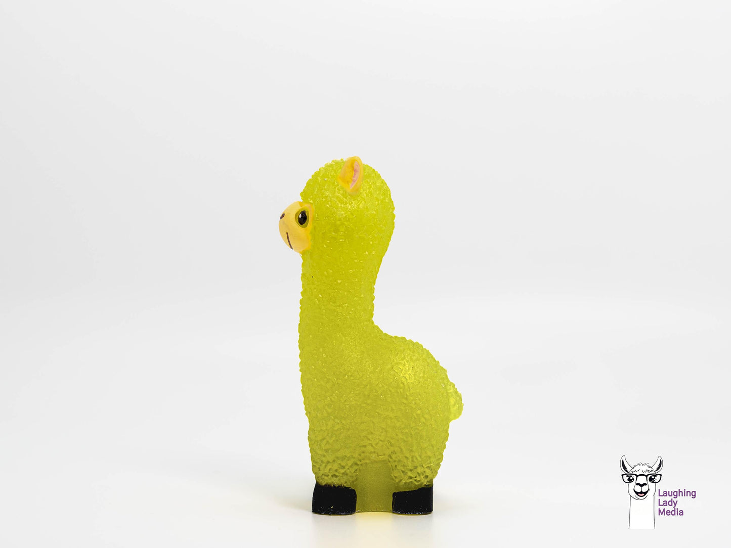 Unique Yellow Resin Llama Handmade and Cute Alpaca Gift