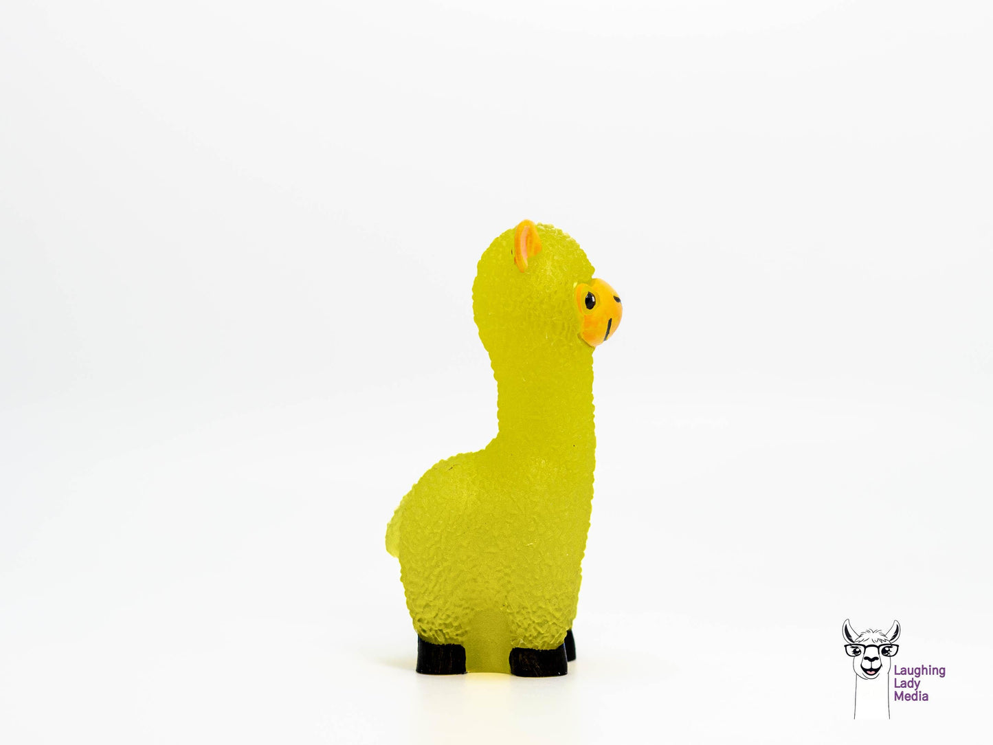 Sunshine Yellow Alpaca Figurine Colorful Hand-Painted Resin Llama
