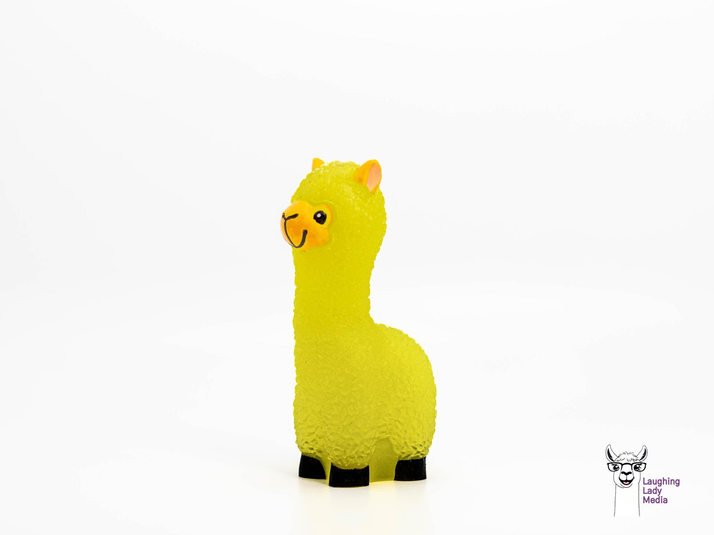Sunshine Yellow Alpaca Figurine Colorful Hand-Painted Resin Llama