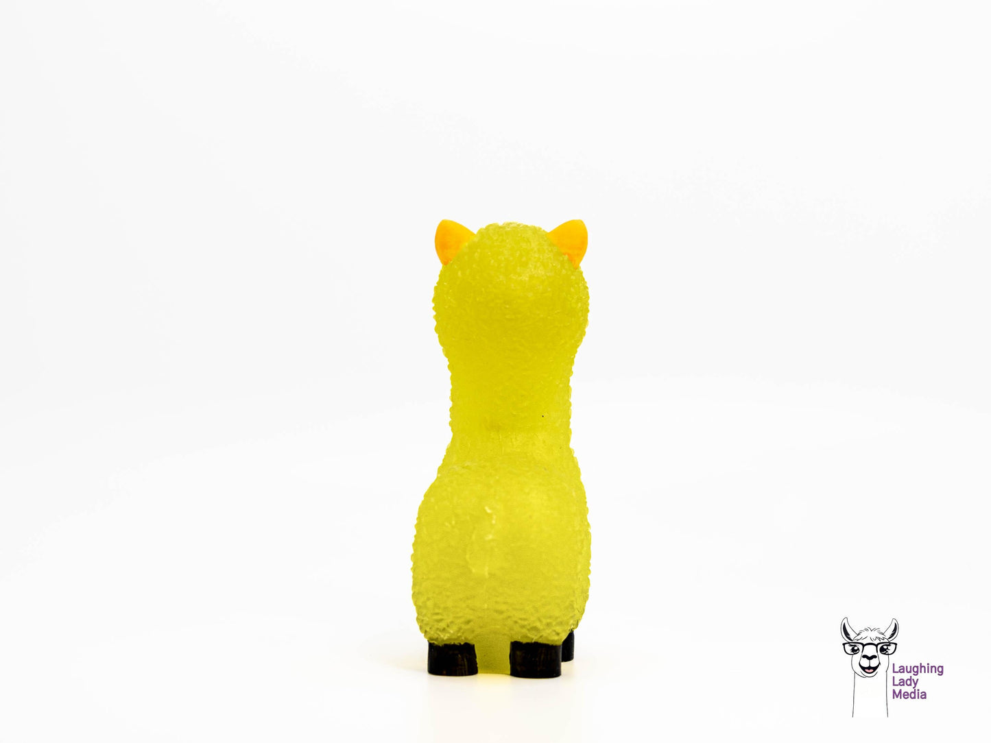 Sunshine Yellow Alpaca Figurine Colorful Hand-Painted Resin Llama