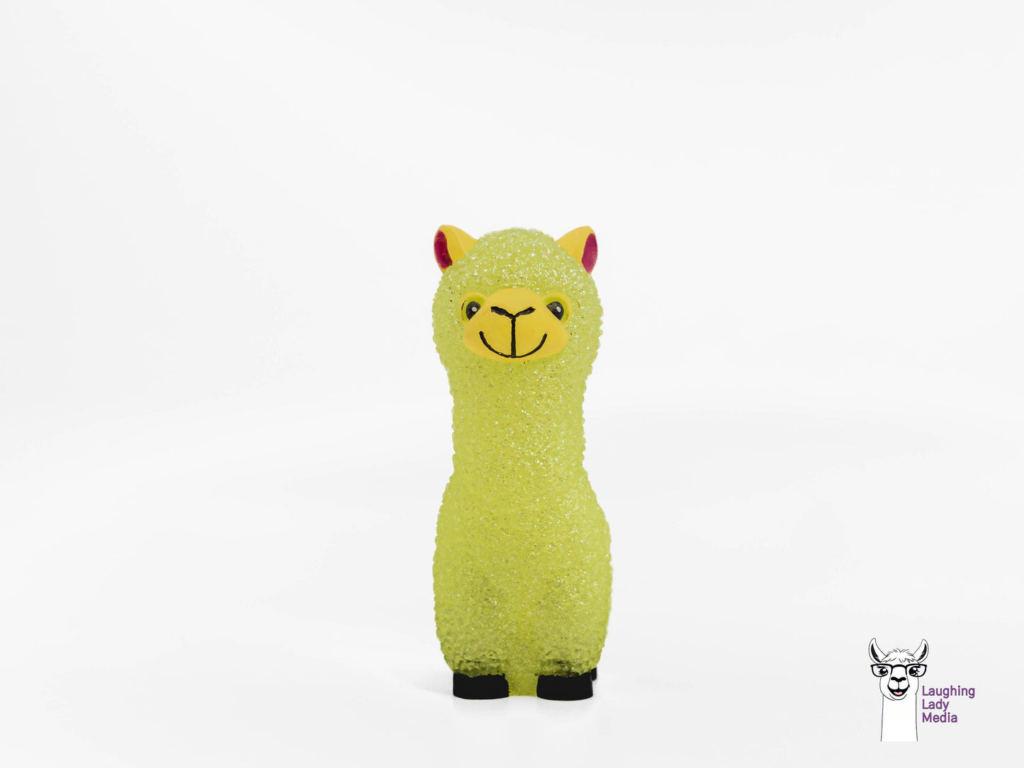 Colorful Resin Alpaca Sunshine Yellow and Glitter Llama Figurine Décor