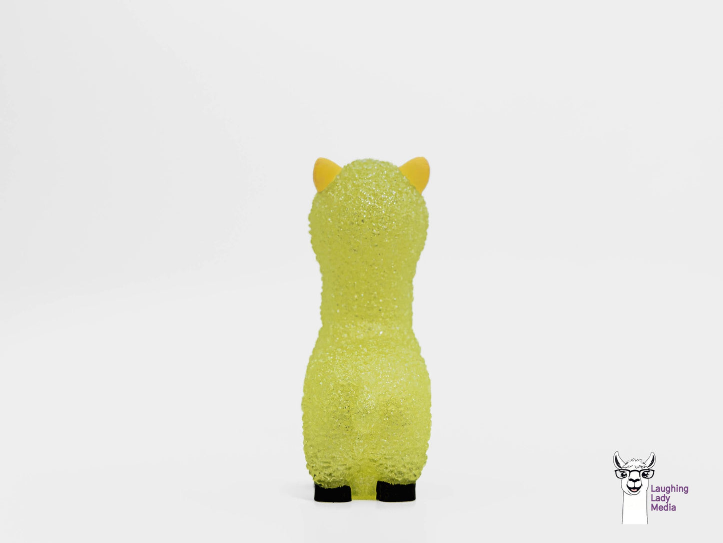 Colorful Resin Alpaca Sunshine Yellow and Glitter Llama Figurine Décor