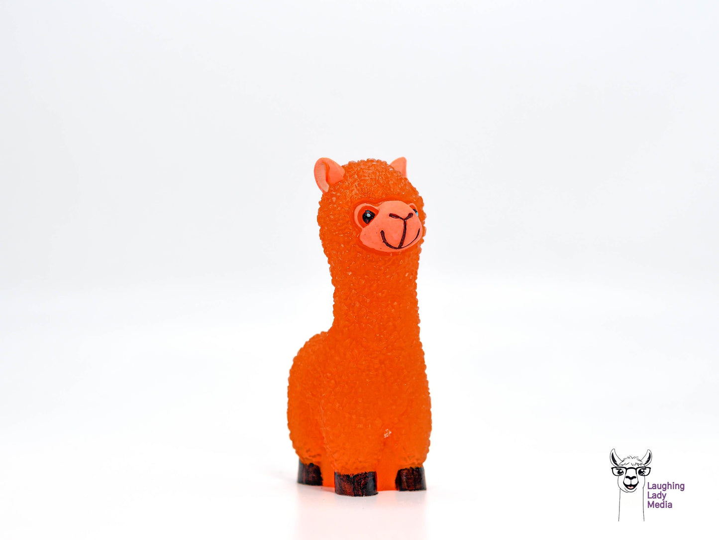 Adorable Orange Alpaca Handmade Resin Llama Home Décor