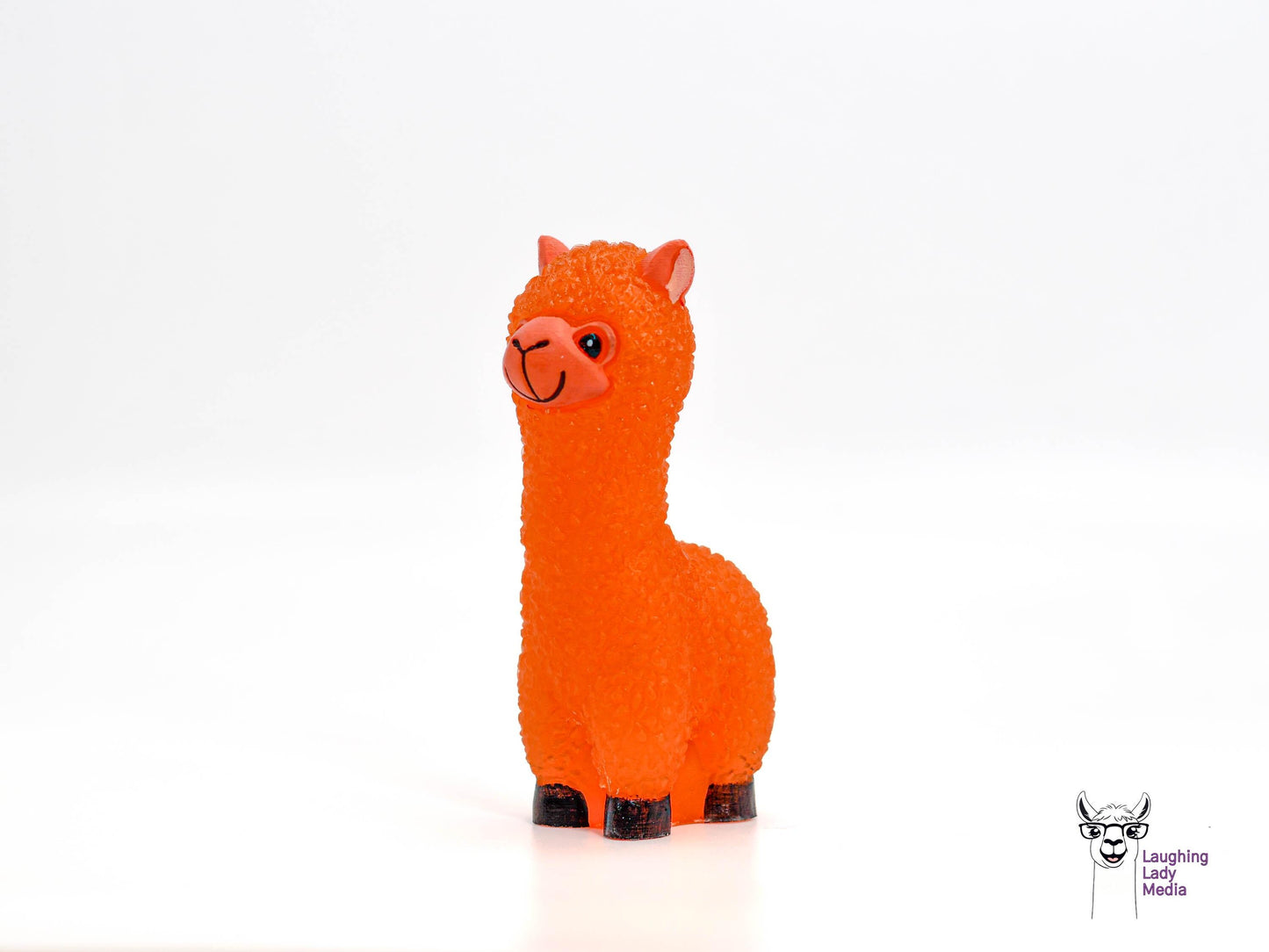 Handmade Resin Alpaca Cute Orange Llama Home Accent