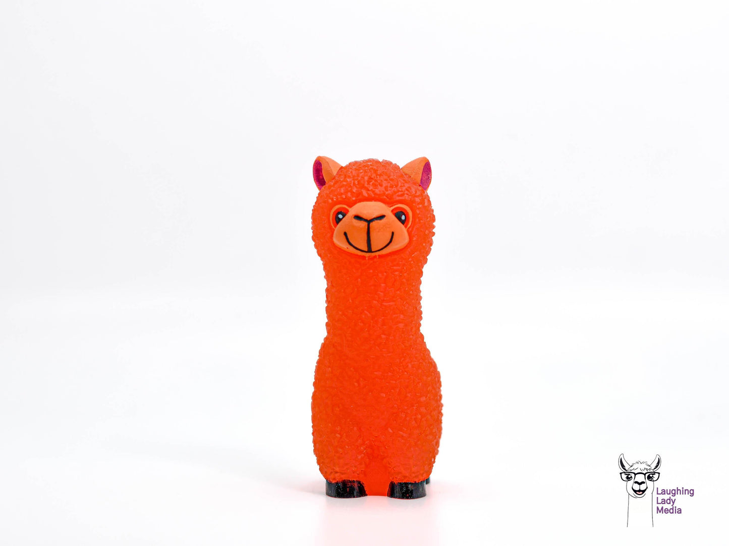 Orange Resin Alpaca Figurine Adorable and Colorful Llama Gift