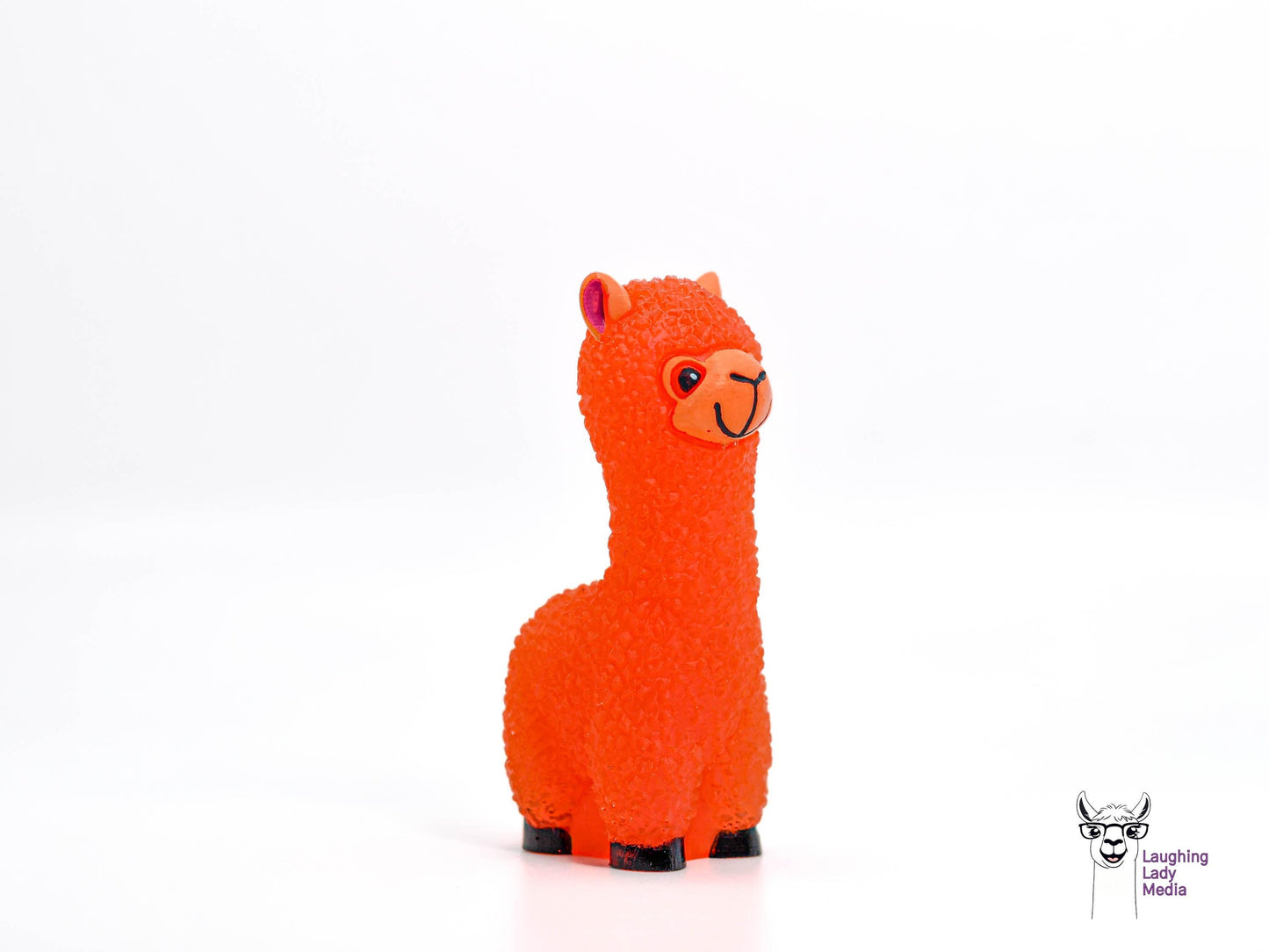 Orange Resin Alpaca Figurine Adorable and Colorful Llama Gift