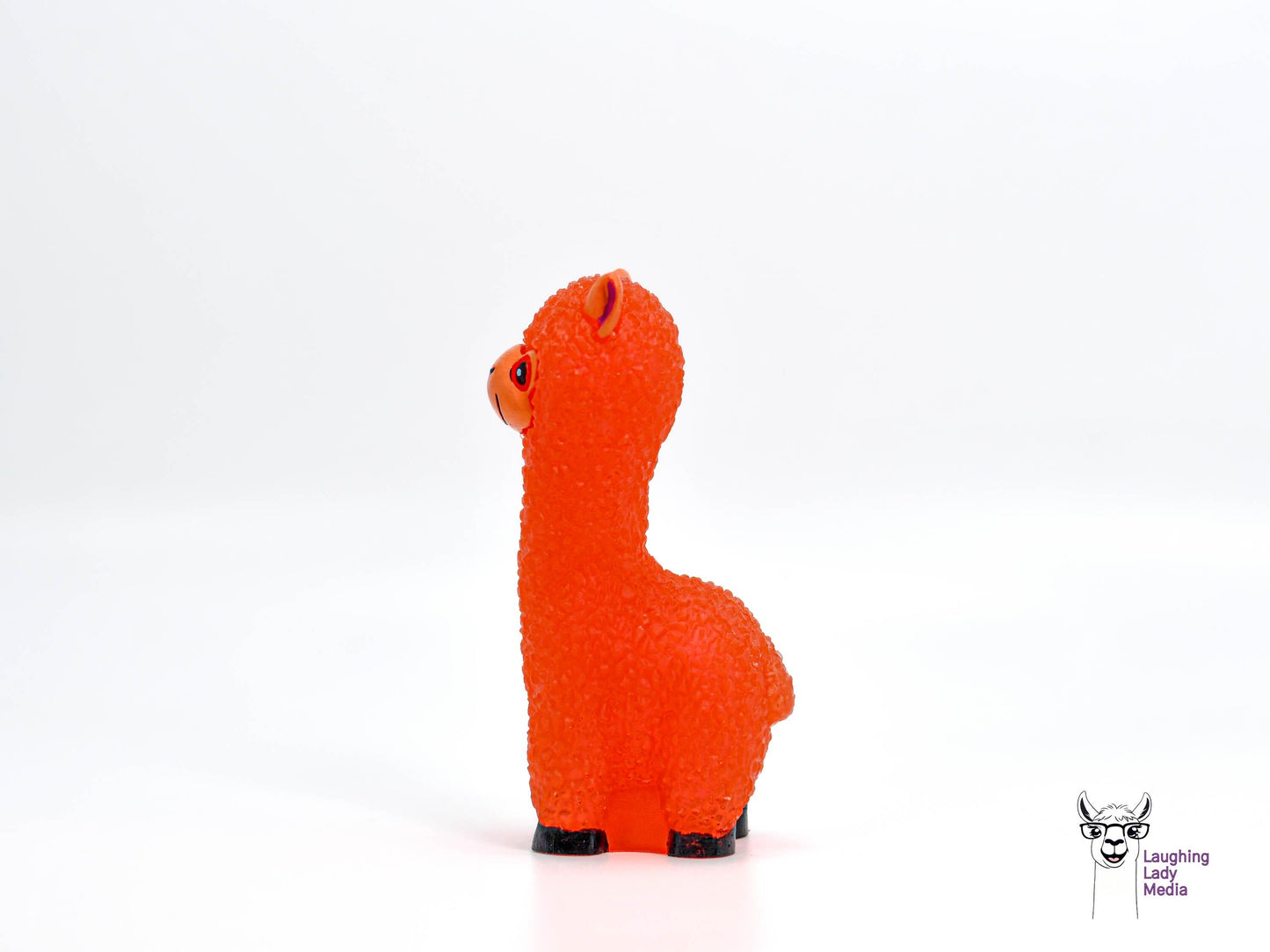 Orange Resin Alpaca Figurine Adorable and Colorful Llama Gift