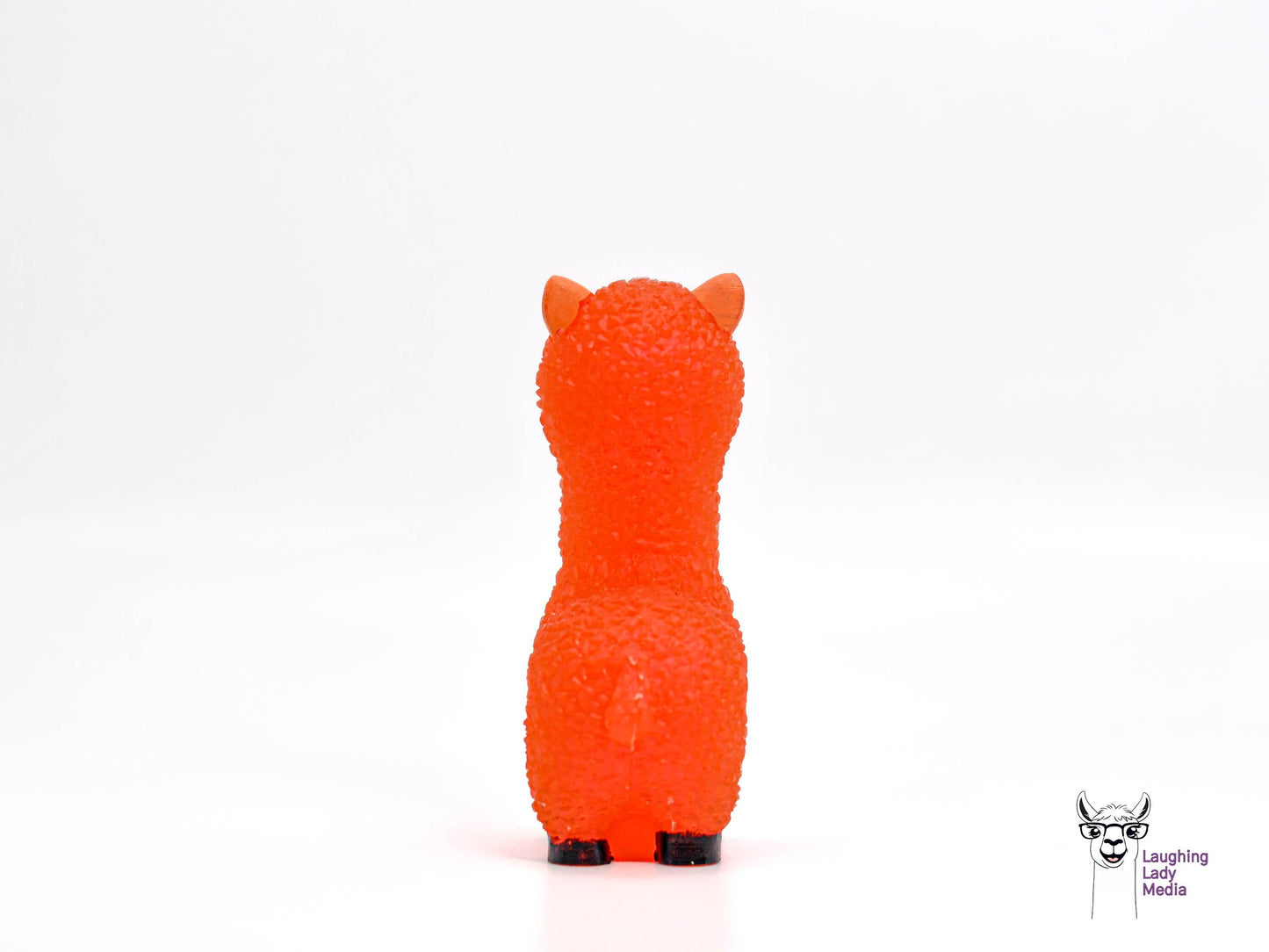 Orange Resin Alpaca Figurine Adorable and Colorful Llama Gift