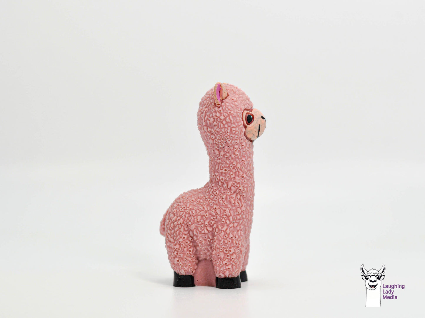 Adorable Pink Alpaca Handmade Resin Llama for Home Décor