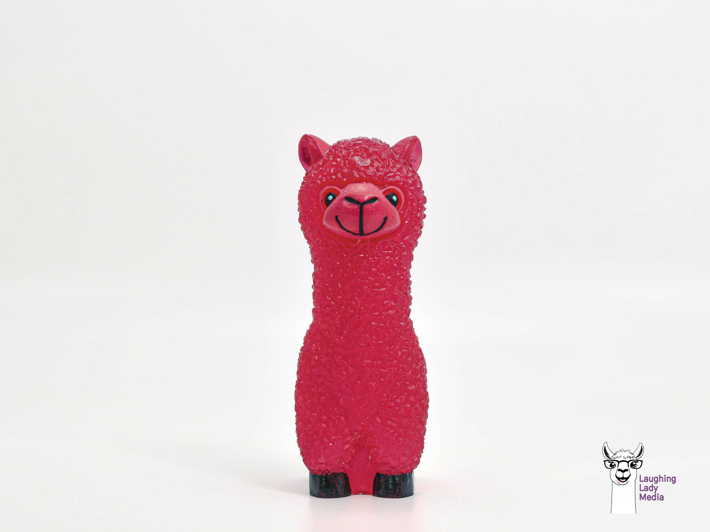 Unique Pink Llama Figurine Hand-Painted Resin Alpaca Gift