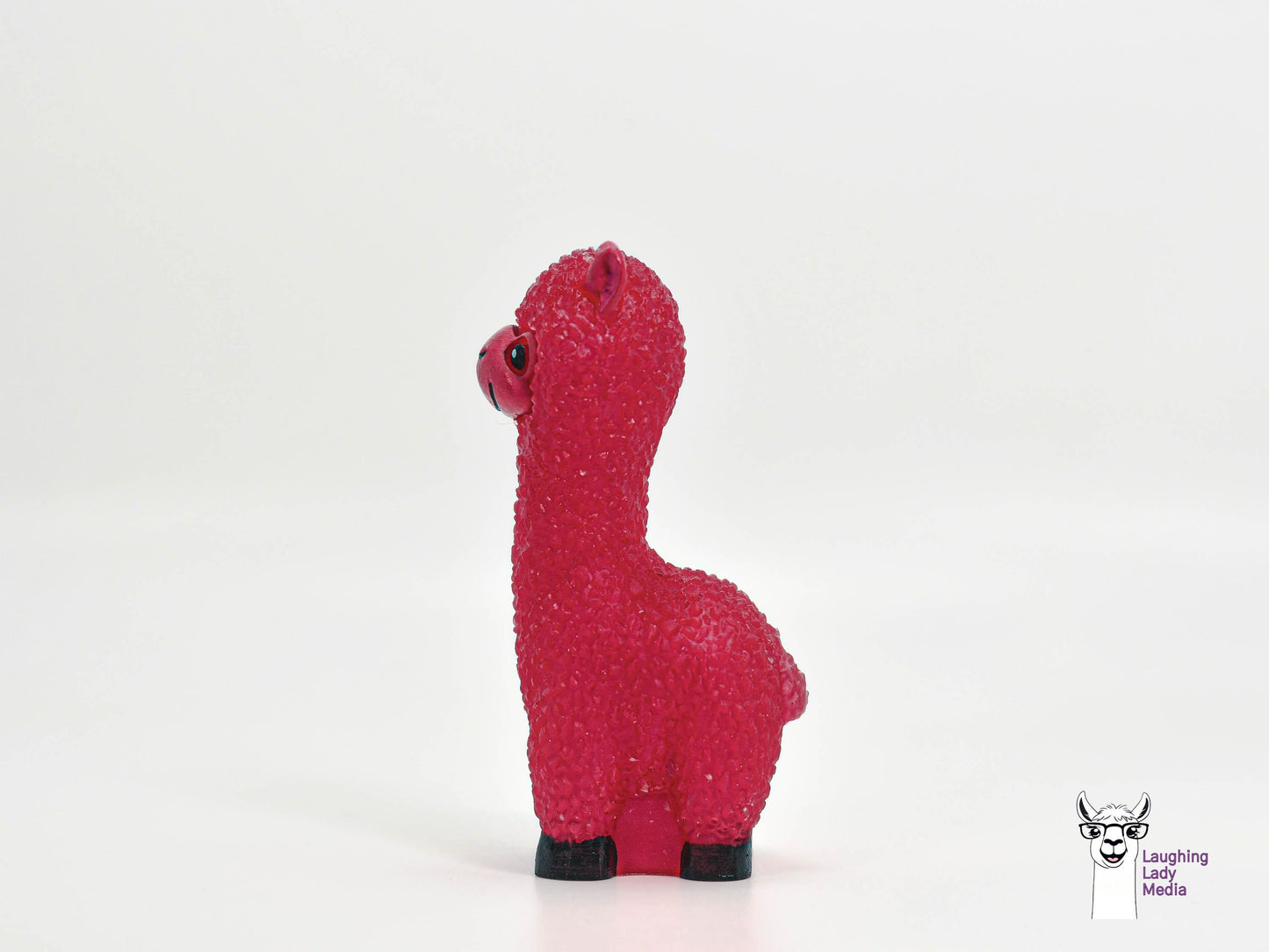 Unique Pink Llama Figurine Hand-Painted Resin Alpaca Gift