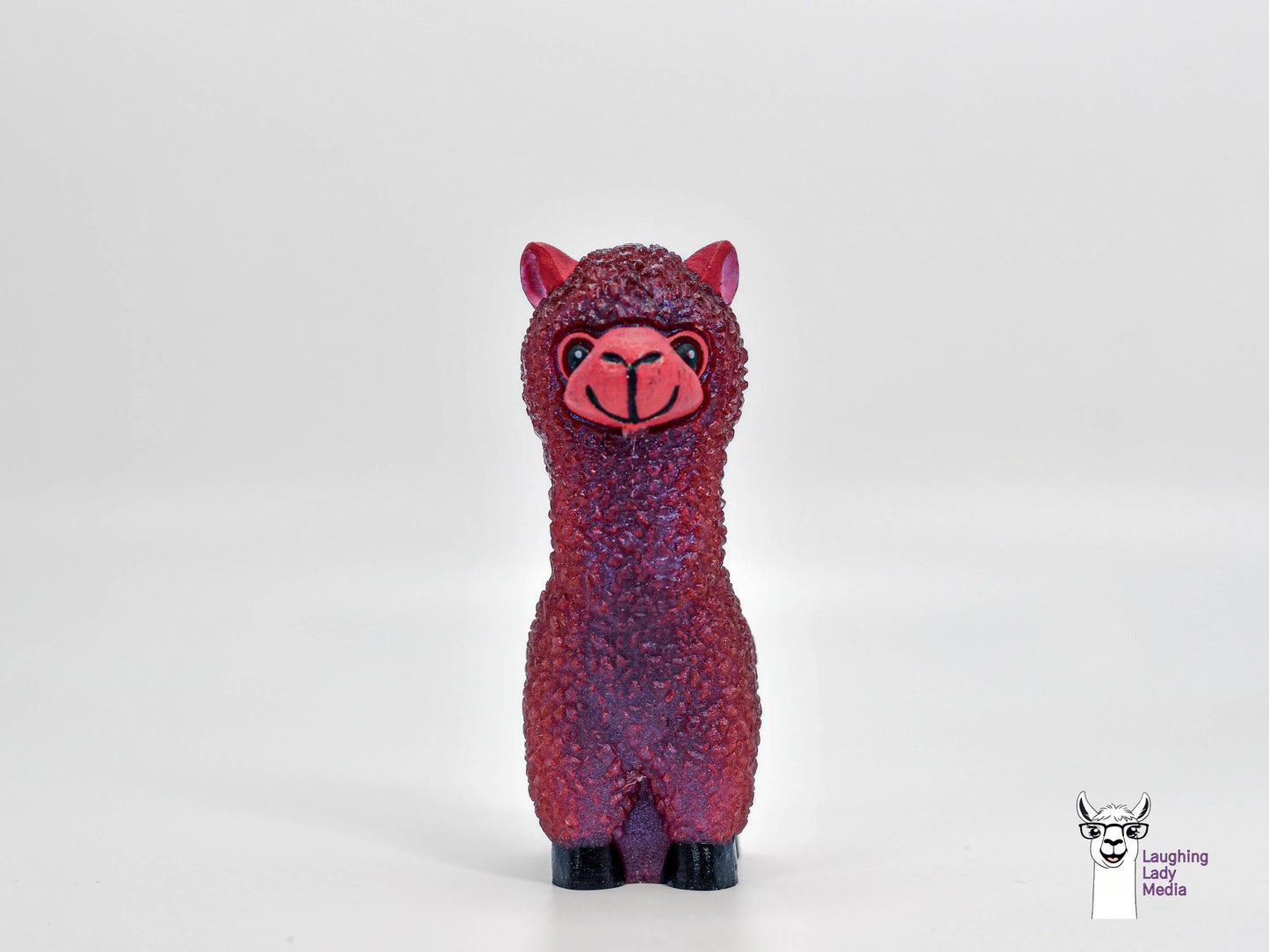 Beautiful Burgundy and Red Resin Alpaca Handmade and Unique Gift