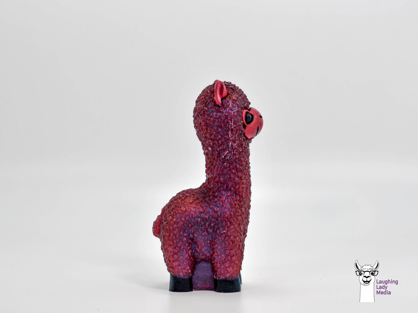 Beautiful Burgundy and Red Resin Alpaca Handmade and Unique Gift