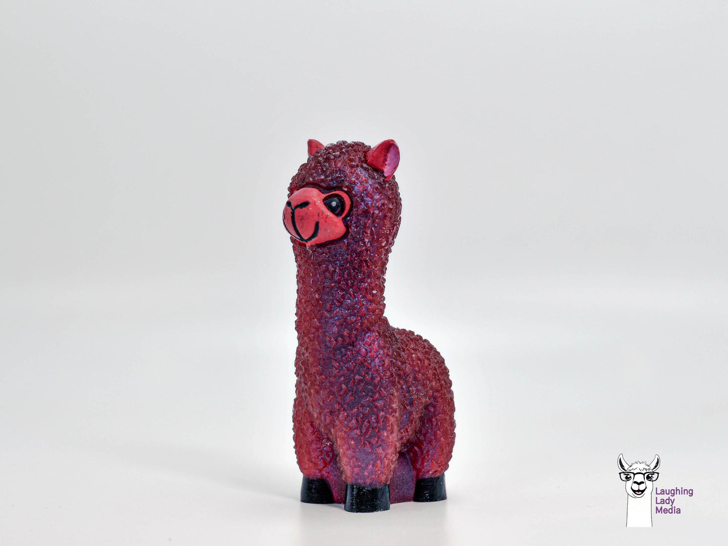 Beautiful Burgundy and Red Resin Alpaca Handmade and Unique Gift