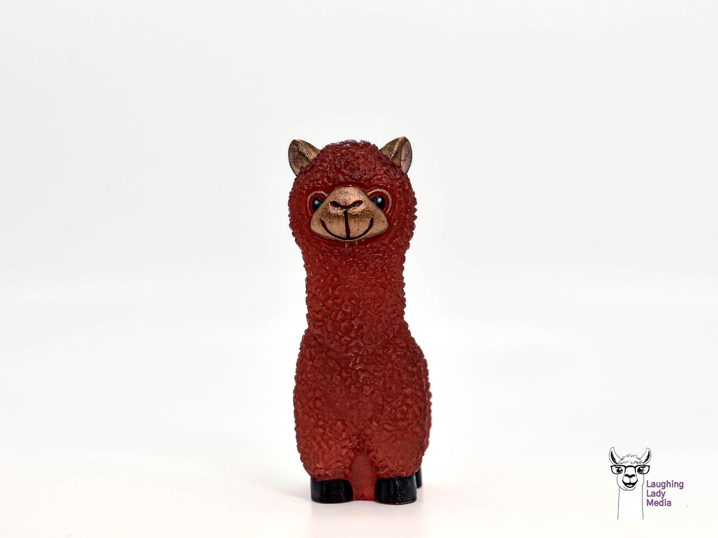 Handmade Resin Llama Rustic Red Alpaca Figurine for Home Décor