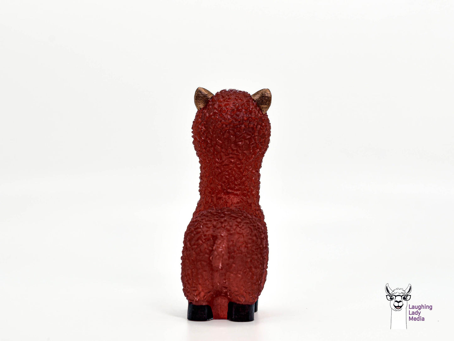 Handmade Resin Llama Rustic Red Alpaca Figurine for Home Décor