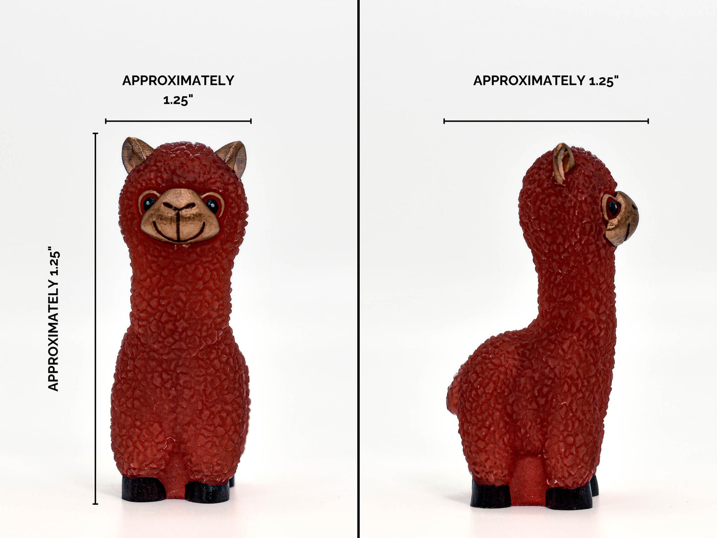 Rustic Red Resin Alpaca Cute Hand-Painted Llama Gift Idea