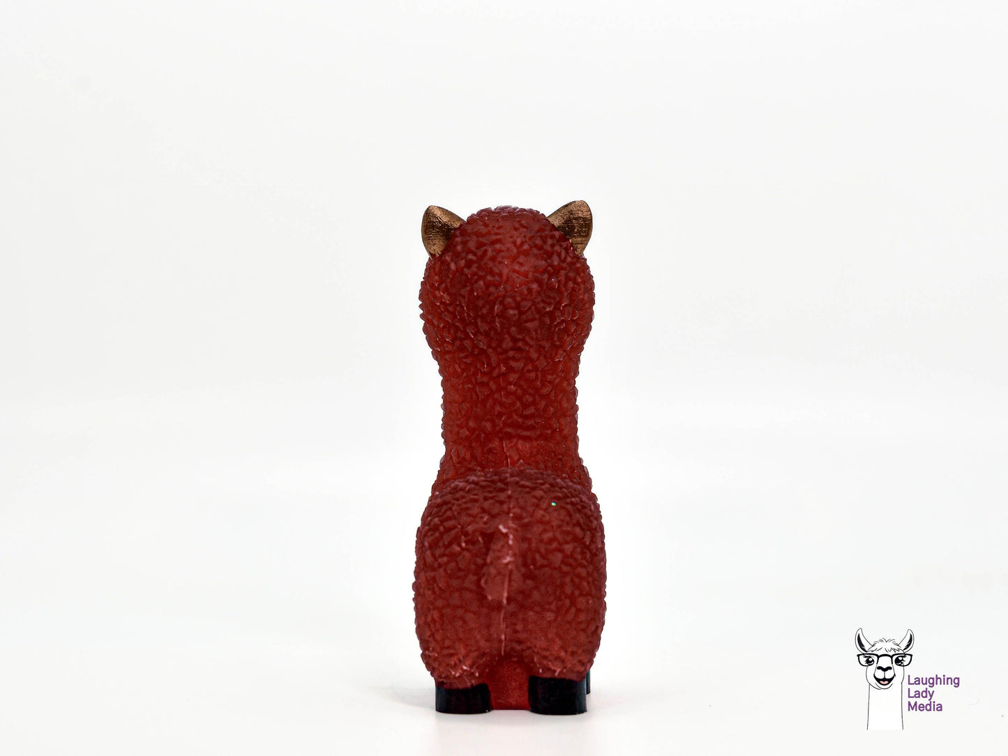 Rustic Red Resin Alpaca Cute Hand-Painted Llama Gift Idea