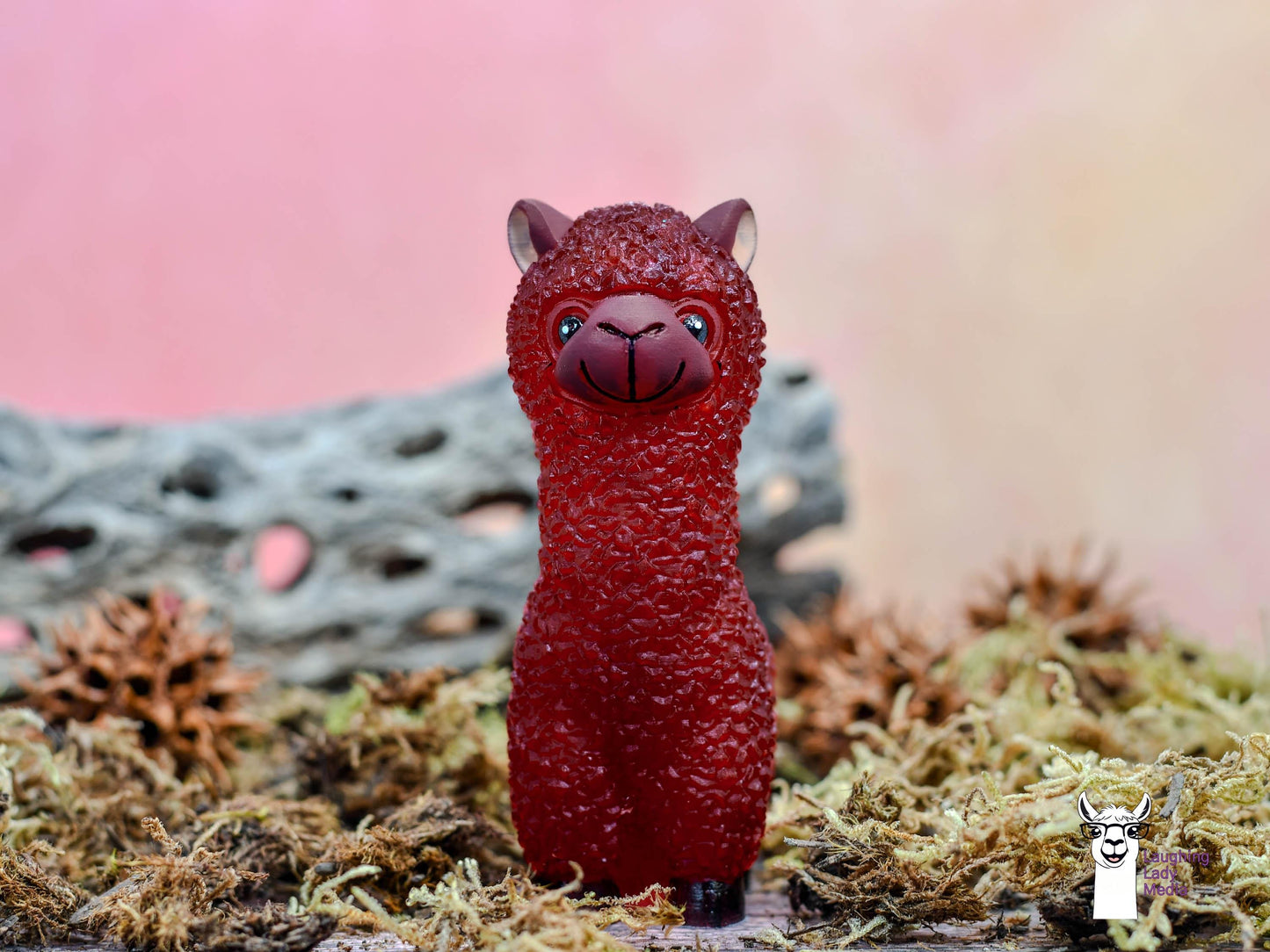 Rust Red Resin Llama Cute Handmade Alpaca Figurine Gift