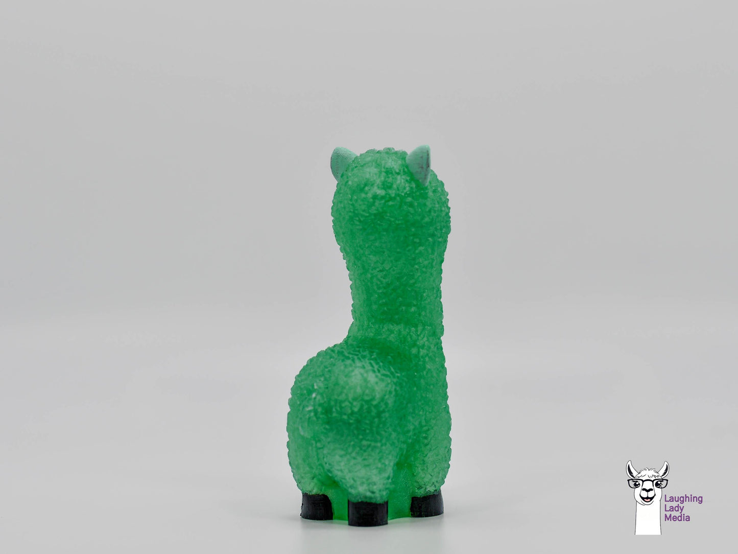 Adorable Hand-Painted Blue Green Alpaca Unique Epoxy Resin Llama Gift