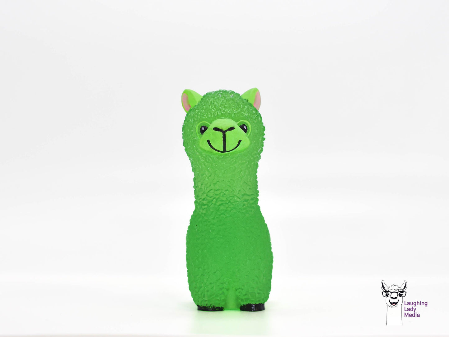 Hand-Painted Green Epoxy Resin Llama Cute and Adorable Alpaca Décor