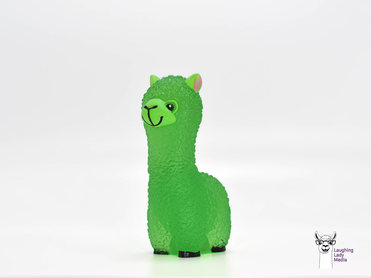 Hand-Painted Green Epoxy Resin Llama Cute and Adorable Alpaca Décor