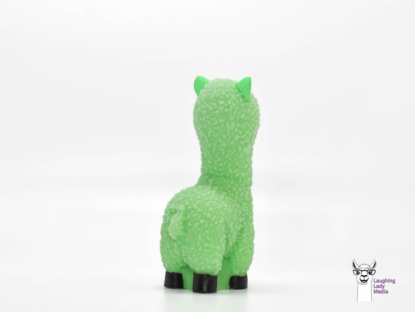 Vivid Lime Green Resin Llama Figurine Handmade Alpaca Gift
