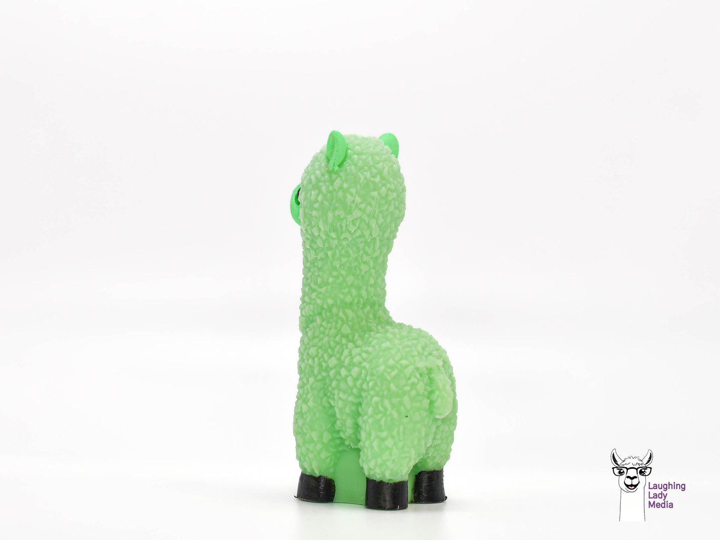 Vivid Lime Green Resin Llama Figurine Handmade Alpaca Gift